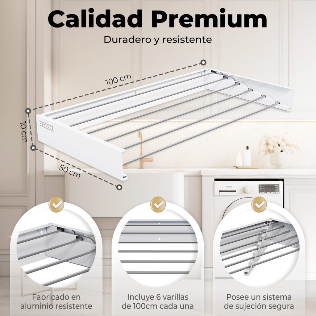 tendedero plegable de pared - nedolus